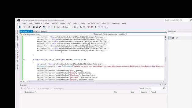 اتصال به SQL Server با سی شارپ پارت دهم